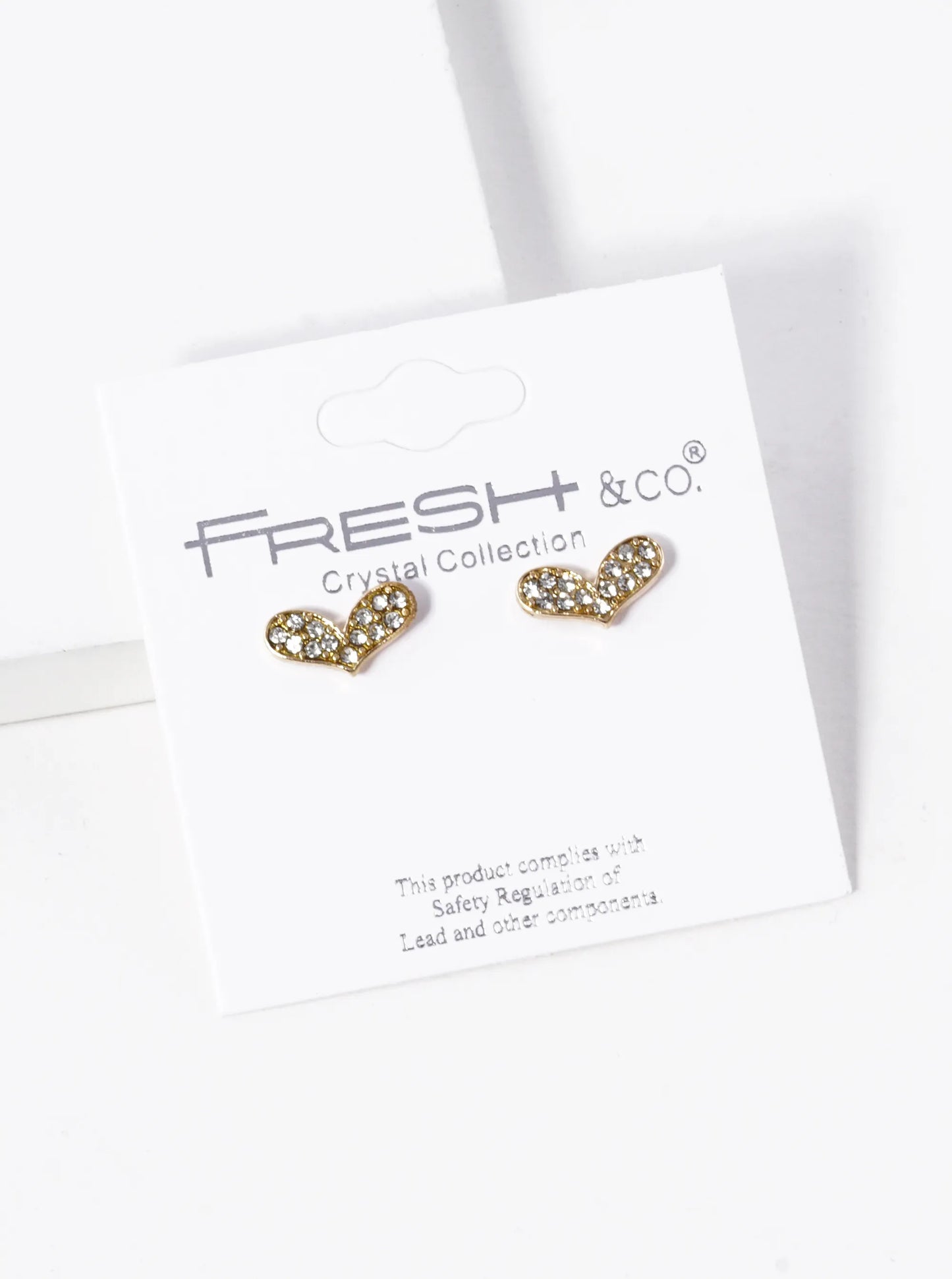 Crystal Pave 5mm Heart Stud Earrings