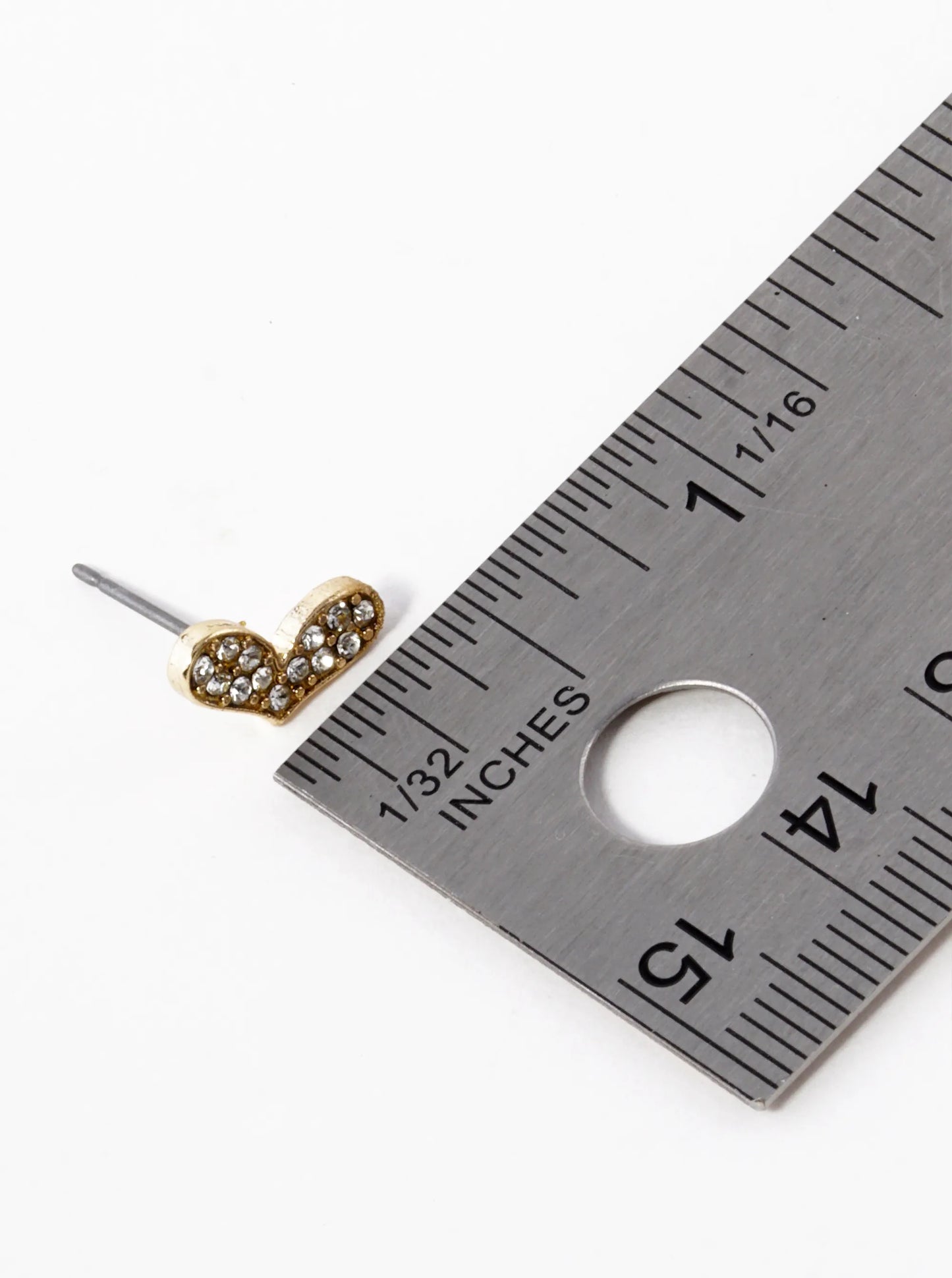 Crystal Pave 5mm Heart Stud Earrings