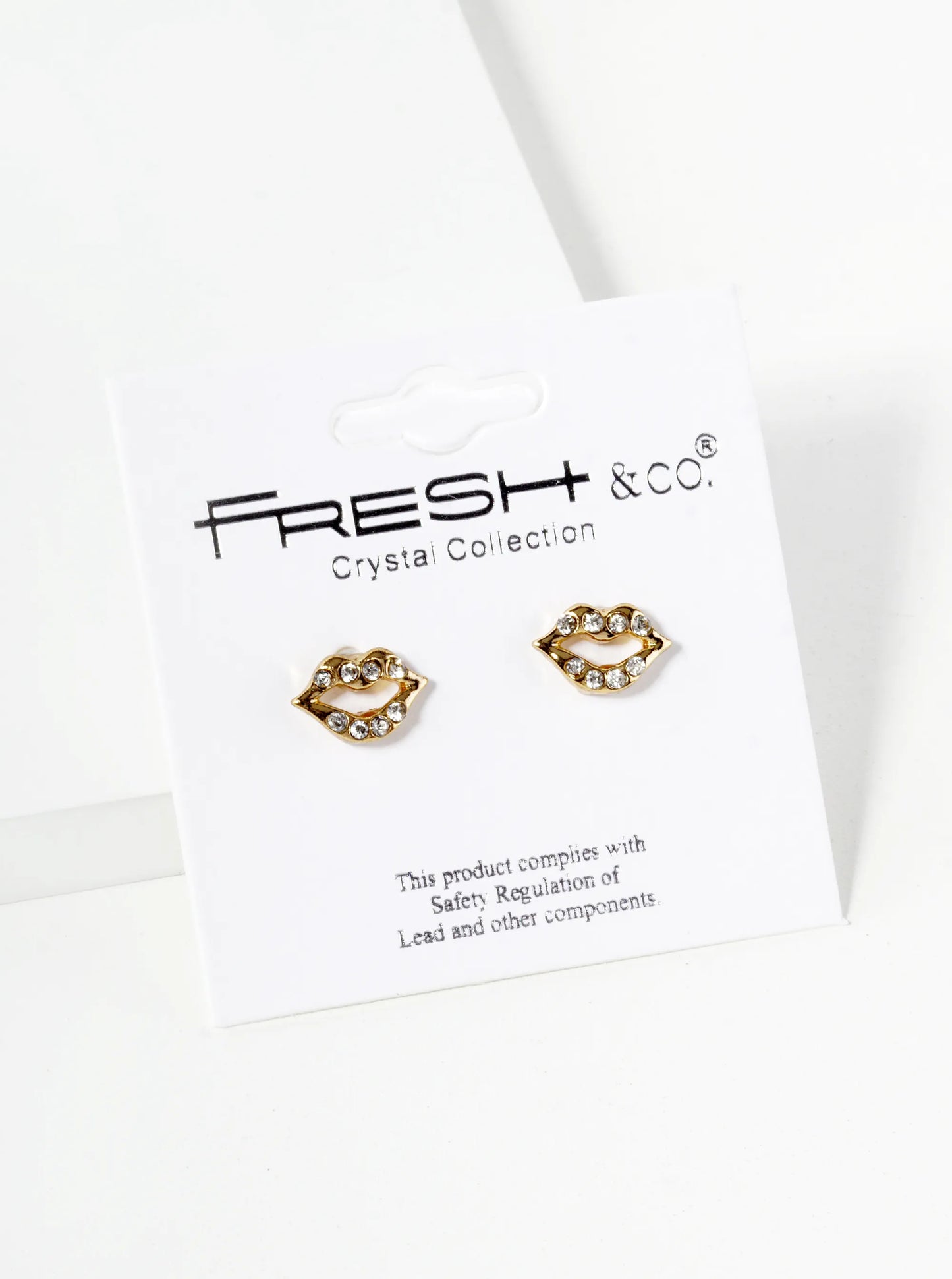 Crystal Pave 6mm Lips Post Stud Earrings