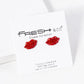 Crystal Pave 6mm Lips Post Stud Earrings