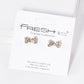 Crystal Pave 6mm Ribbon Bow Stud Earrings