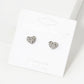 Crystal Pave 6mm Tiny Puffy Heart Stud Earrings