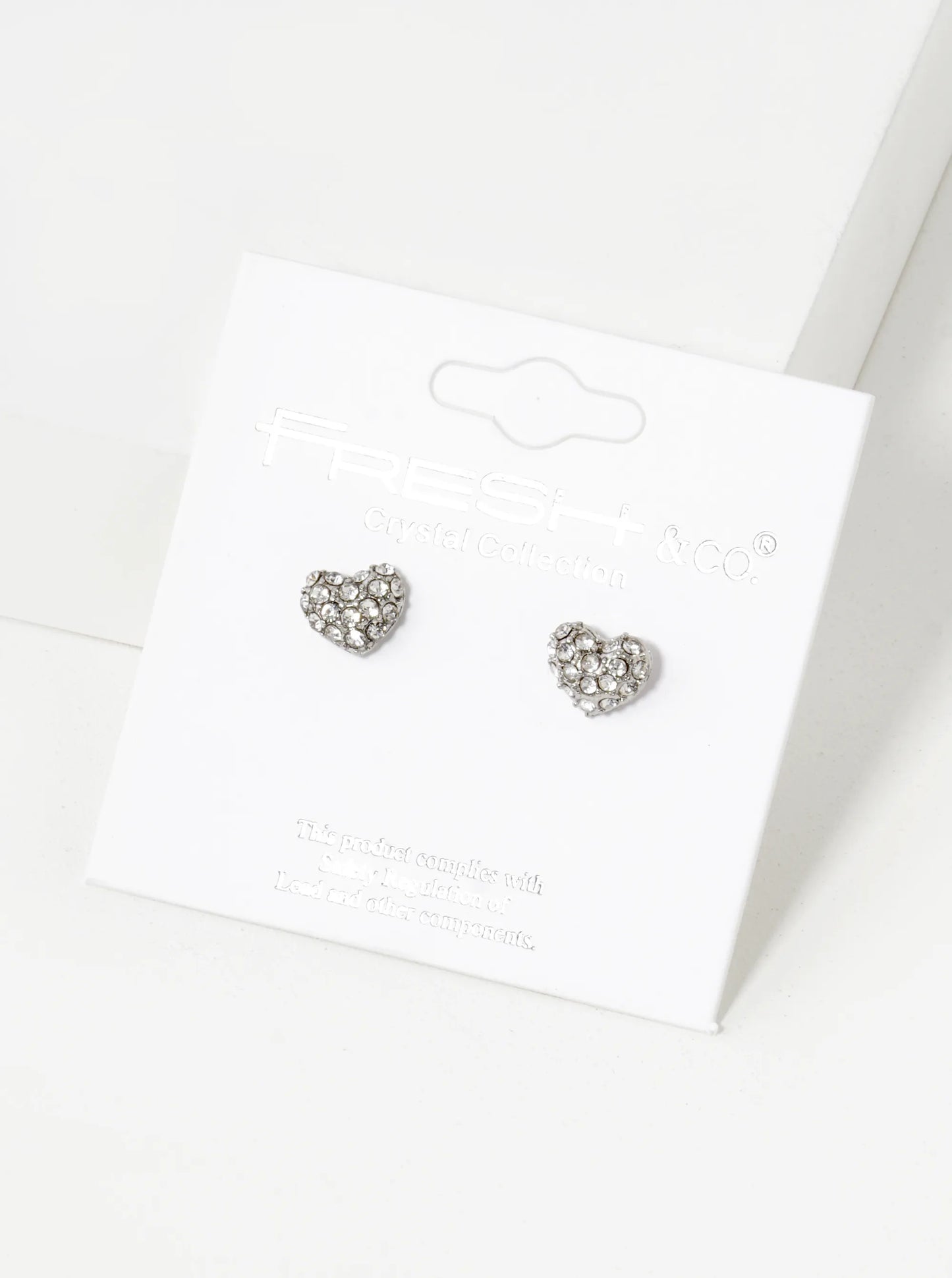 Crystal Pave 6mm Tiny Puffy Heart Stud Earrings