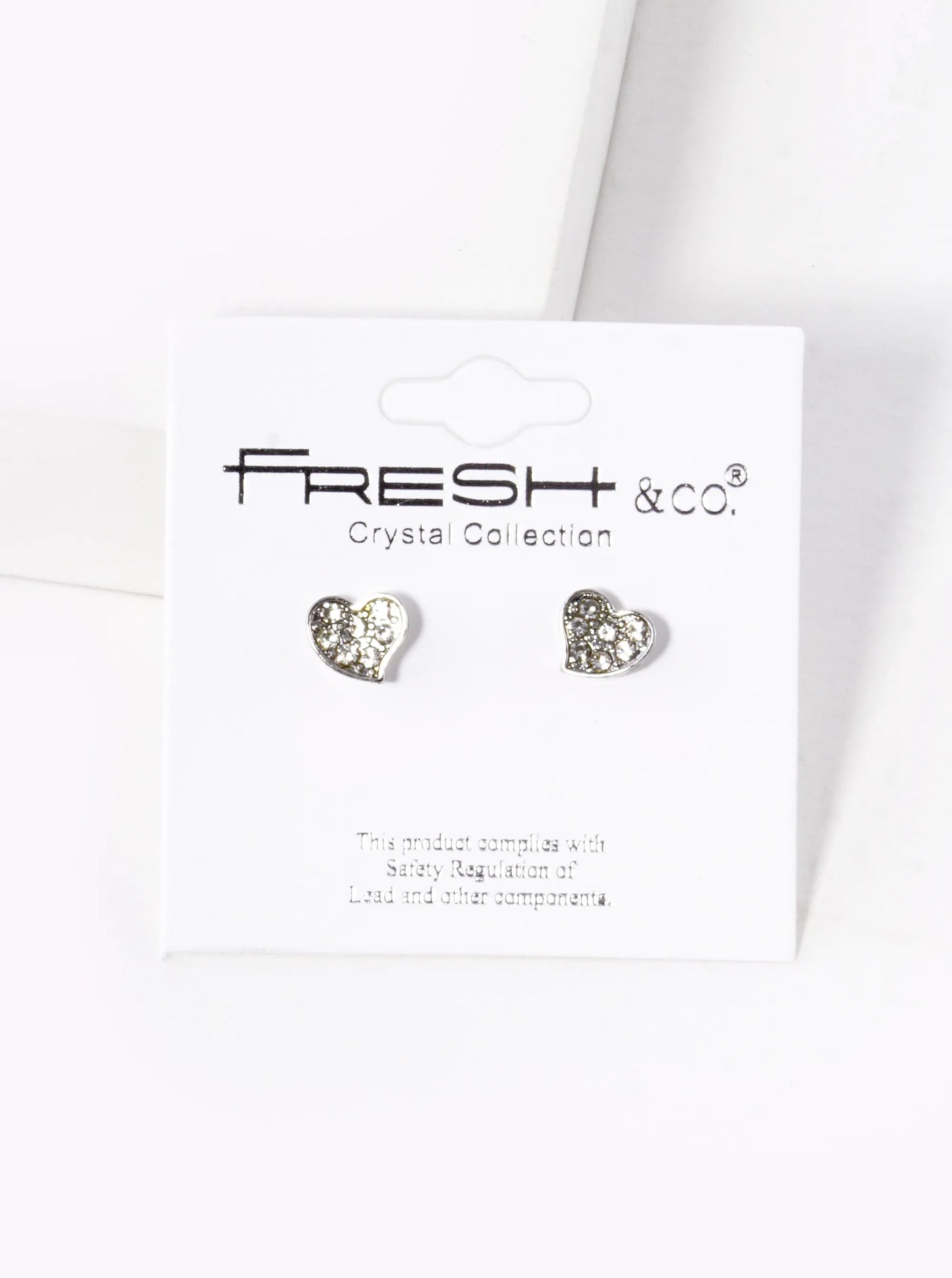 Crystal Pave 7mm Dainty Organic Heart Stud Earrings