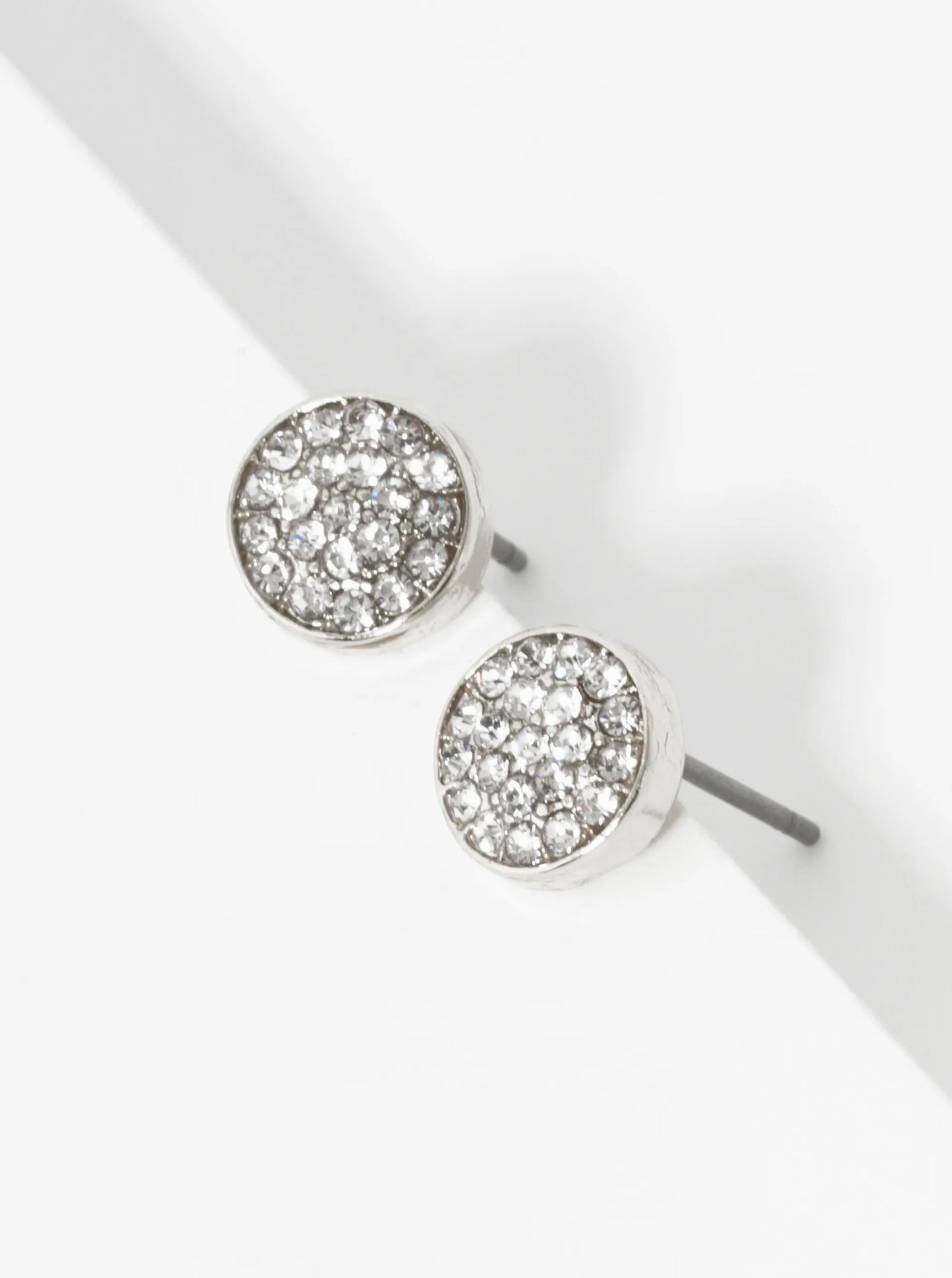 Crystal Pave 7mm Round Stud Earrings