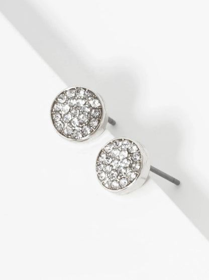 Crystal Pave 7mm Round Stud Earrings