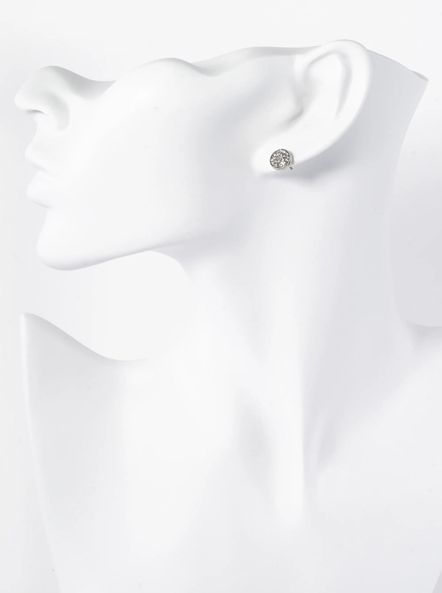 Crystal Pave 7mm Round Stud Earrings