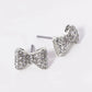 Crystal Pave 8mm Ribbon Bow Stud Earrings