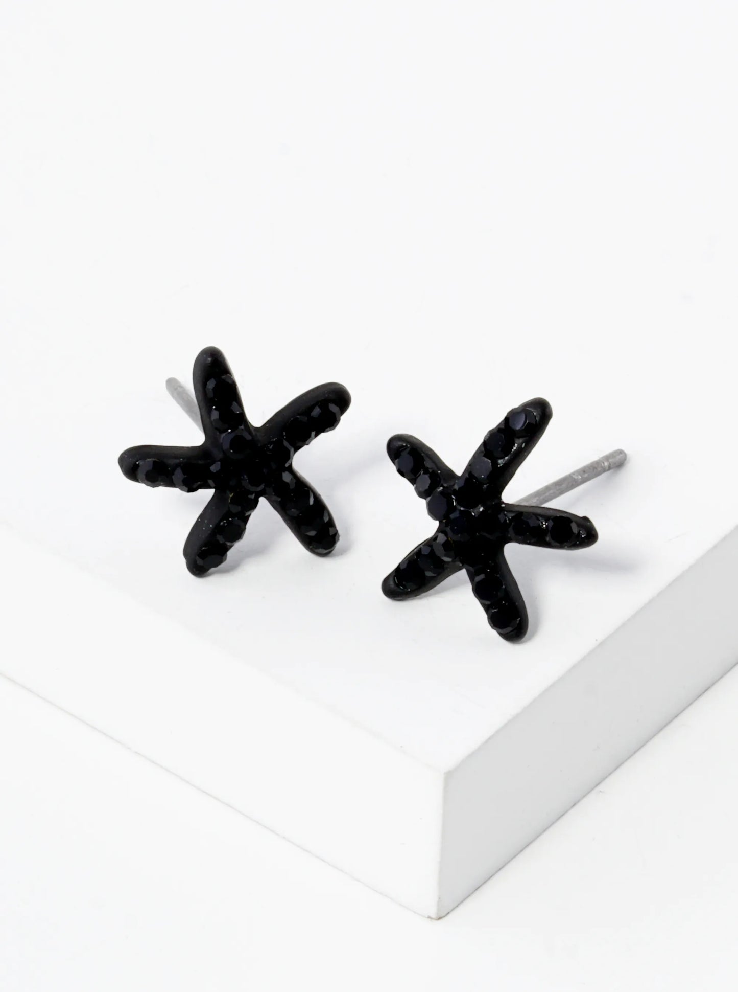 Crystal Pave 8mm Starfish Post Stud Earrings