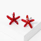 Crystal Pave 8mm Starfish Post Stud Earrings