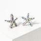 Crystal Pave 8mm Starfish Post Stud Earrings