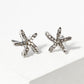Crystal Pave 8mm Starfish Post Stud Earrings