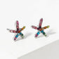 Crystal Pave 8mm Starfish Post Stud Earrings