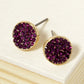 Crystal Pave 9mm Curved Round Disc Button Stud Earrings