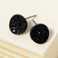 Crystal Pave 9mm Curved Round Disc Button Stud Earrings