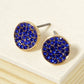 Crystal Pave 9mm Curved Round Disc Button Stud Earrings