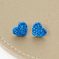 Crystal Pave 9mm Dainty Heart Stud Earrings