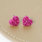 Crystal Pave 9mm Dainty Heart Stud Earrings