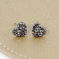 Crystal Pave 9mm Dainty Heart Stud Earrings