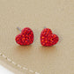 Crystal Pave 9mm Dainty Heart Stud Earrings