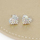 Crystal Pave 9mm Dainty Heart Stud Earrings