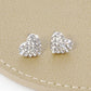 Crystal Pave 9mm Dainty Heart Stud Earrings