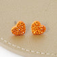 Crystal Pave 9mm Dainty Heart Stud Earrings