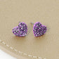Crystal Pave 9mm Dainty Heart Stud Earrings