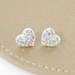 Crystal Pave 9mm Dainty Heart Stud Earrings