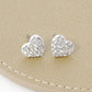 Crystal Pave 9mm Dainty Heart Stud Earrings