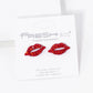 Crystal Pave 9mm Lips Post Stud Earrings
