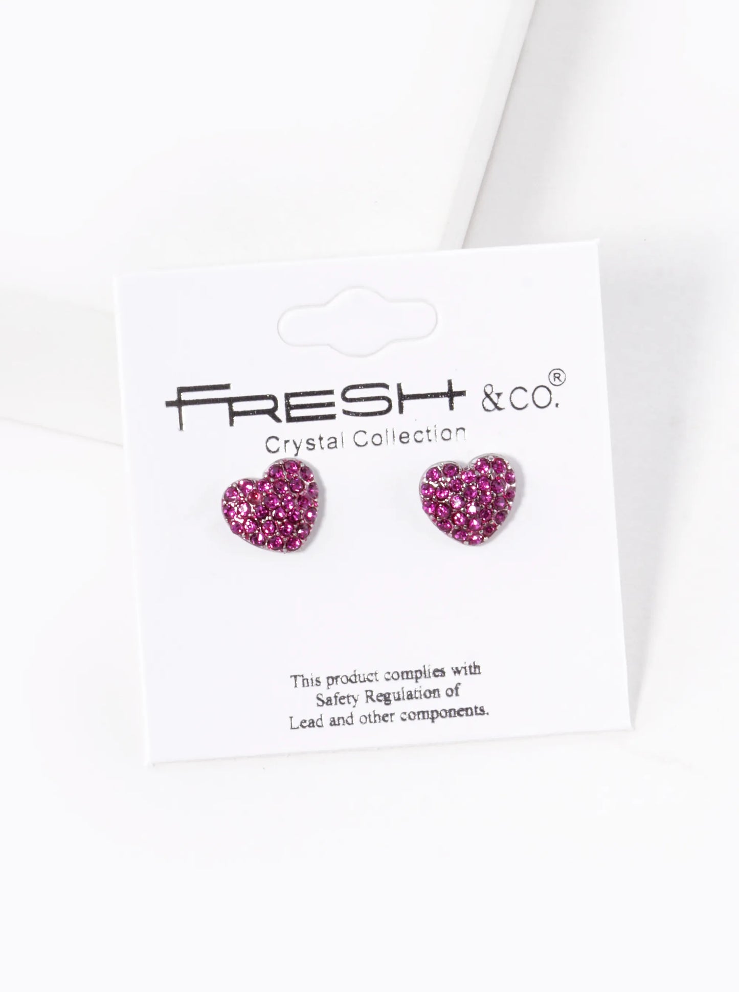 Crystal Pave 9mm Puffy Heart Stud Earrings