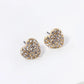 Crystal Pave 9mm Puffy Heart Stud Earrings
