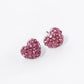 Crystal Pave 9mm Puffy Heart Stud Earrings