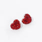 Crystal Pave 9mm Puffy Heart Stud Earrings
