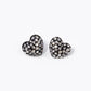 Crystal Pave 9mm Puffy Heart Stud Earrings