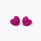 Crystal Pave 9mm Puffy Heart Stud Earrings
