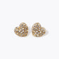 Crystal Pave 9mm Puffy Heart Stud Earrings