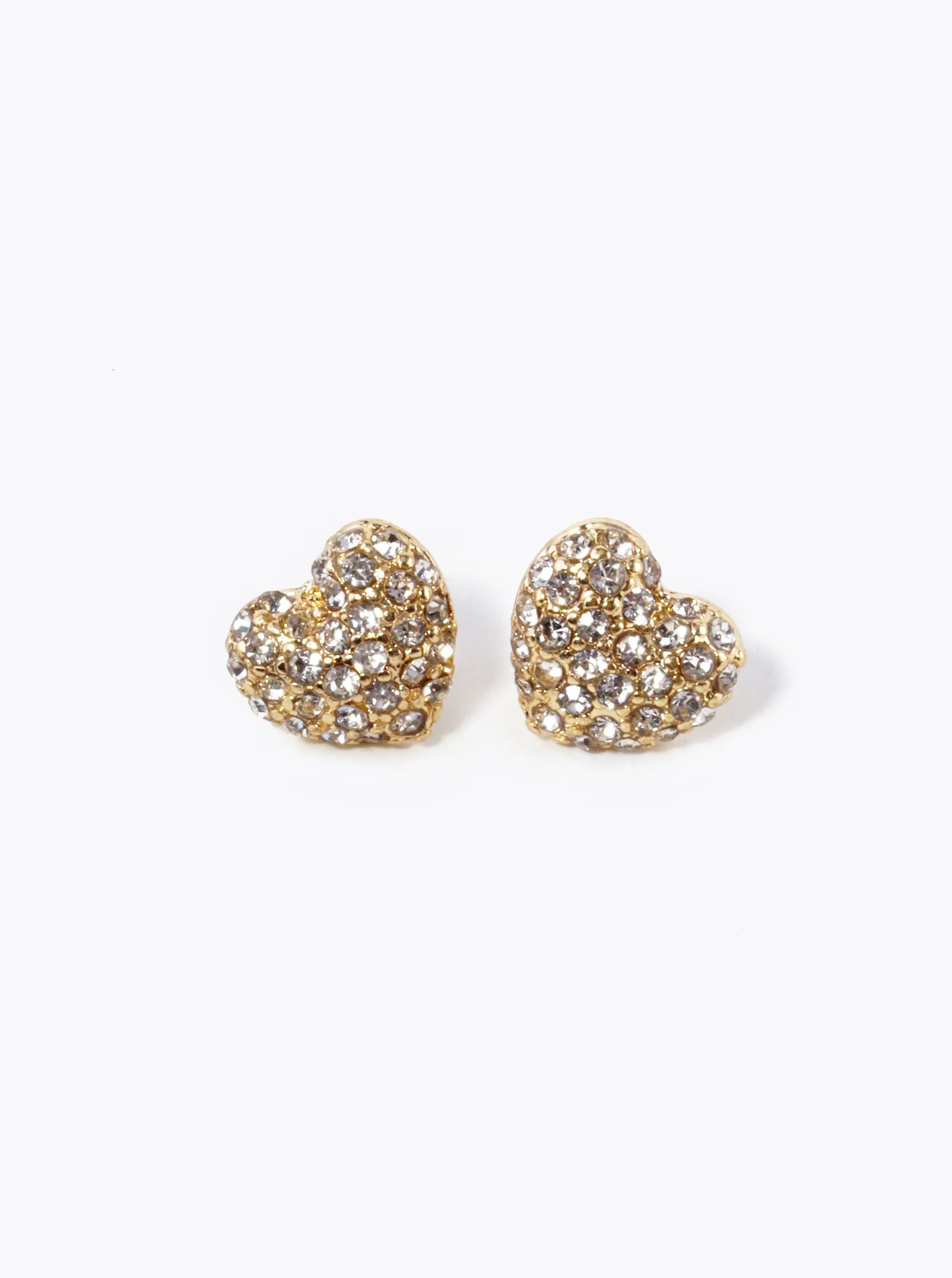 Crystal Pave 9mm Puffy Heart Stud Earrings