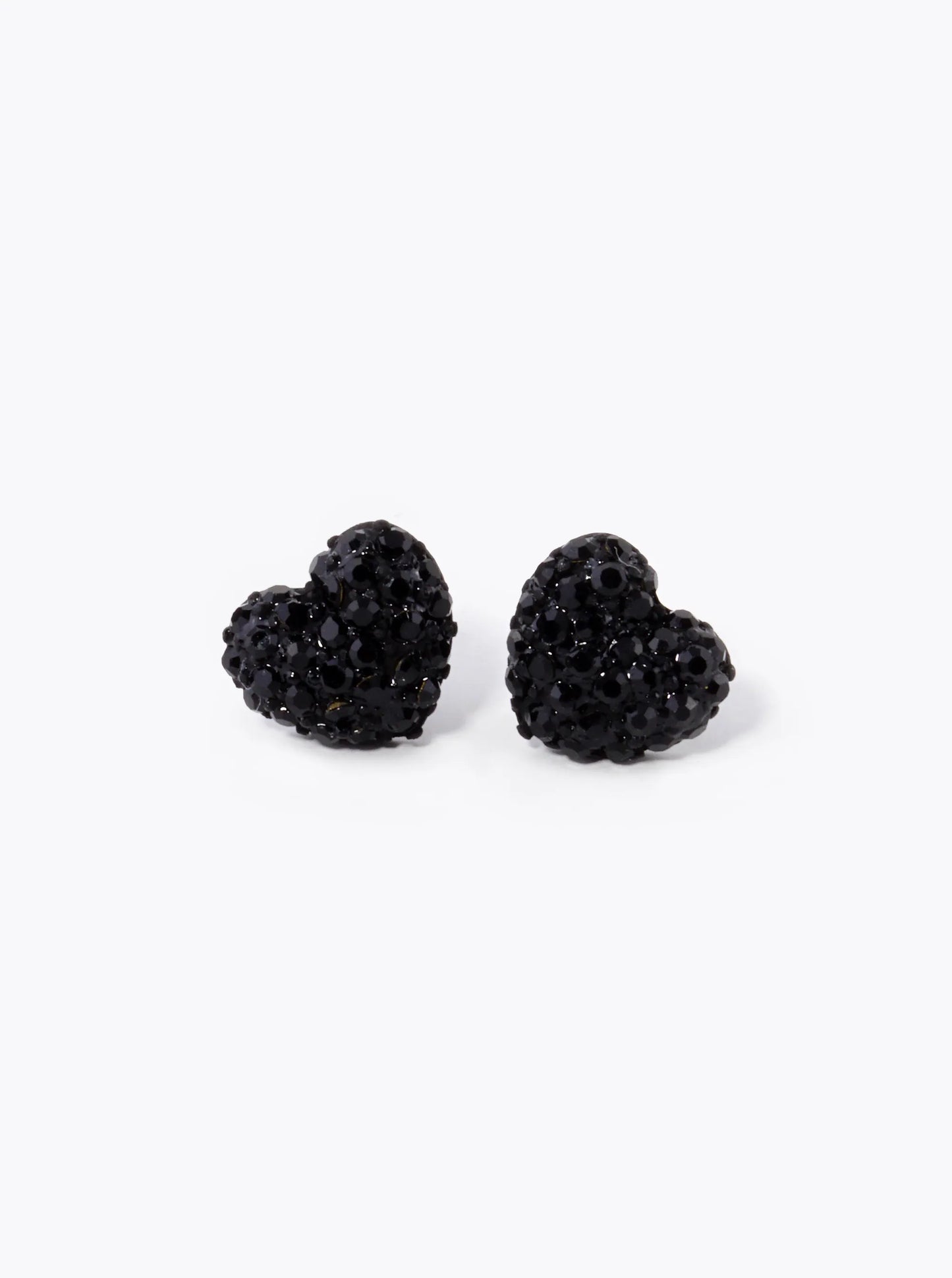 Crystal Pave 9mm Puffy Heart Stud Earrings