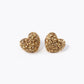 Crystal Pave 9mm Puffy Heart Stud Earrings