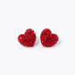 Crystal Pave 9mm Puffy Heart Stud Earrings