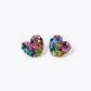 Crystal Pave 9mm Puffy Heart Stud Earrings
