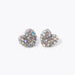 Crystal Pave 9mm Puffy Heart Stud Earrings