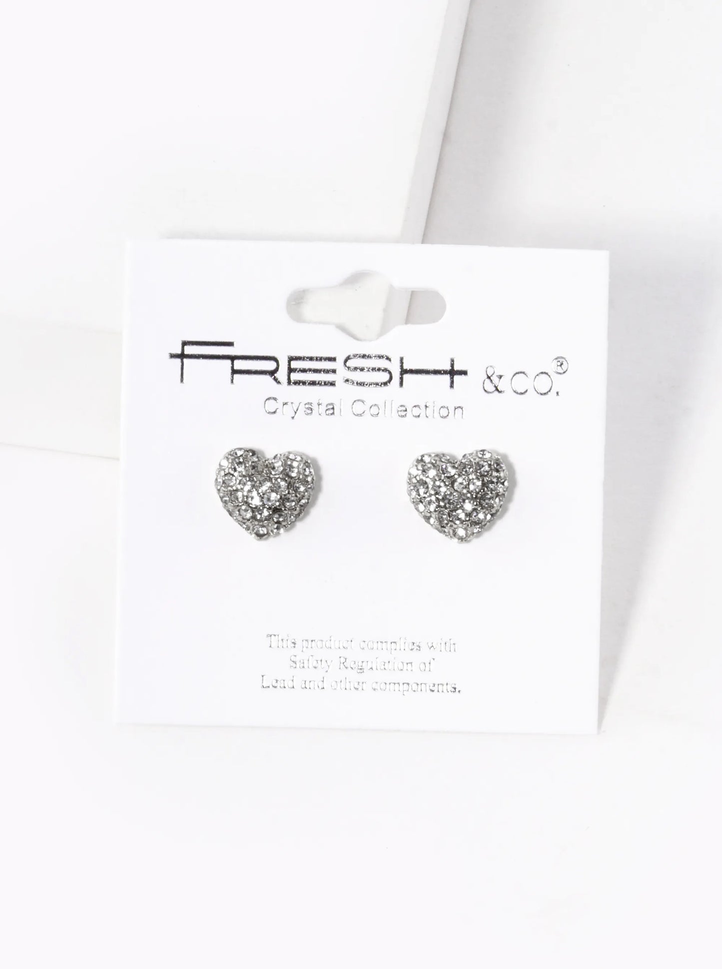 Crystal Pave 9mm Puffy Heart Stud Earrings
