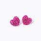 Crystal Pave 9mm Puffy Heart Stud Earrings