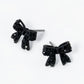 Crystal Pave 9mm Ribbon Bow Post Stud Earrings