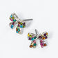 Crystal Pave 9mm Ribbon Bow Post Stud Earrings