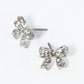 Crystal Pave 9mm Ribbon Bow Post Stud Earrings