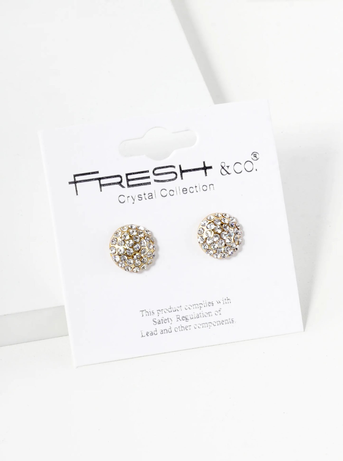 Crystal Pave 9mm Round Button Stud Earrings